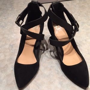 Joe’s suede wrap pumps
